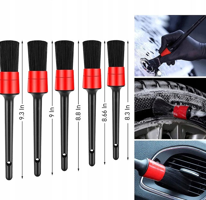 Spazzola di pulizia auto interno esterno, spazzola per dettagli, detailing brush set, pulizia delicata e facile - per cerchi, interni auto, motore, scarico, sedili, 15 pezzi