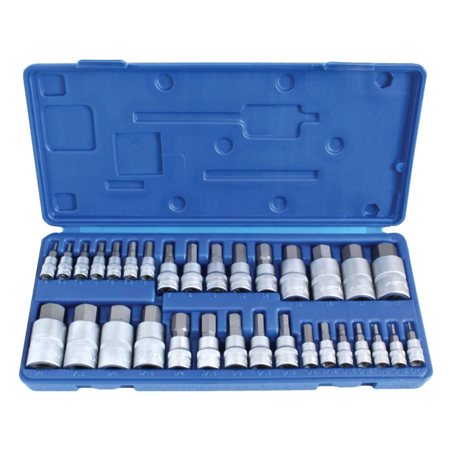 Set di bussole esagonali 1/4" 3/8" 1/2" e set di bit CR-V, 32 pezzi