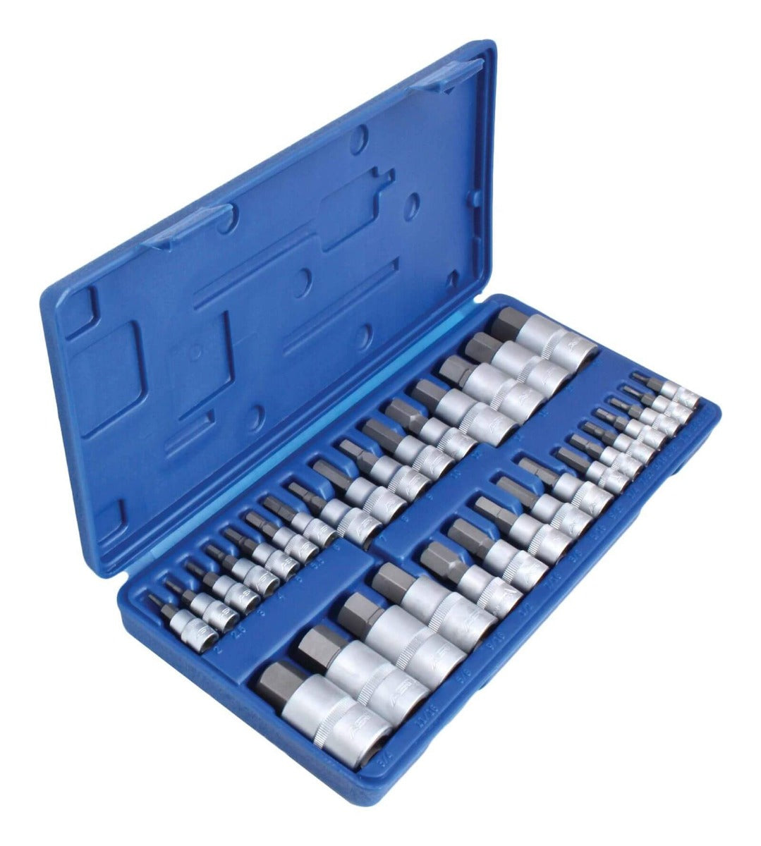 Set di bussole esagonali 1/4" 3/8" 1/2" e set di bit CR-V, 32 pezzi