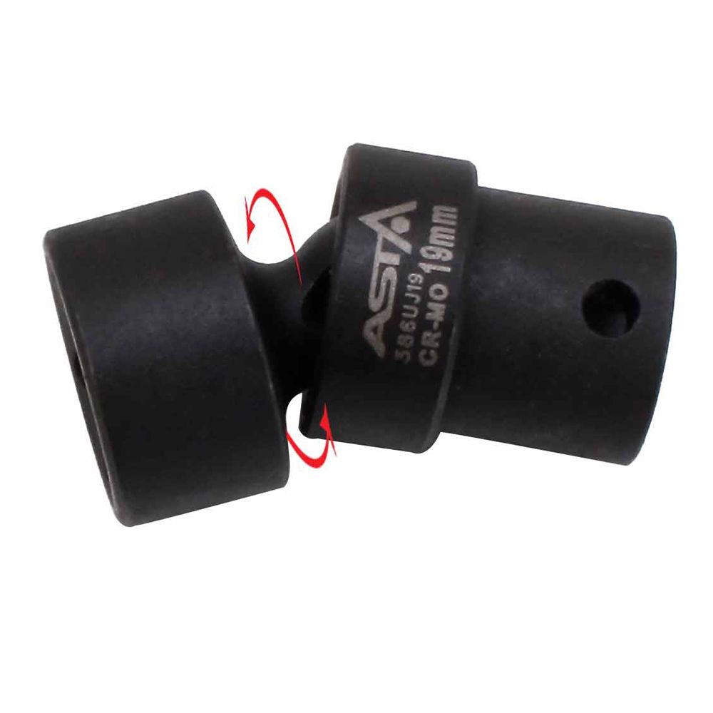 Set di bussole a impatto 3/8", set di bussole per avvitatore a percussione, set chiavi a bussole, accessori in valigetta per riparazione auto, serie di bussole snodate, 10-19 mm
