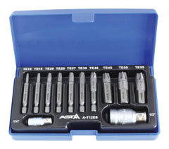 Set di 12 estrattori per viti usurate-rotte, testa Torx 1/4