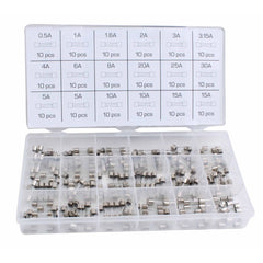 Mini fusibili auto kit - 180pcs mini fusibile, auto fusibile assortiti per camper/camion/moto, kit fusibili auto 5 x 20 mm