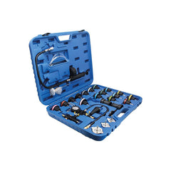 27 pz sistema di raffreddamento kit tester di pressione del radiatore, serbatoio dell'acqua universale rivelatore di perdite auto sistema di raffreddamento, tester kit con pompa booster manuale