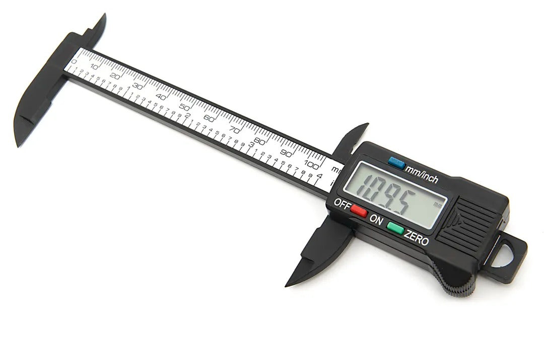 Calibro digitale elettronico precisione calibri 0.1 mm conversione mm/pollici, 100mm con asta piatta e display lcd micrometro digitale professionale per misurazione esterne, interne, profondità e di passo Hbm Olanda