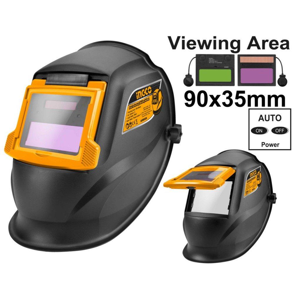Casco per saldatore anti-cook per saldatura con oscuramento solare automatico regolabile, maschera saldatura, casco per saldatura professionale, Ingco