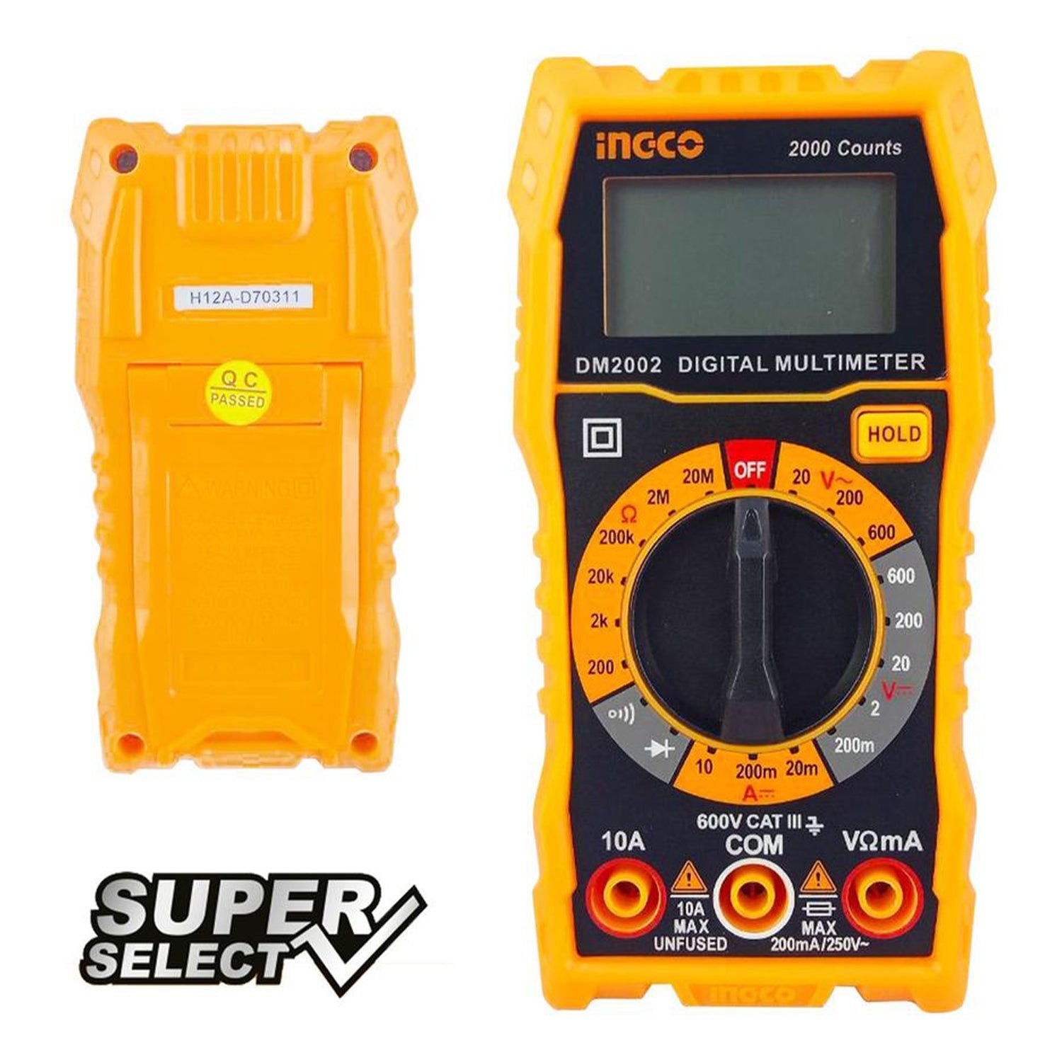 Multimetro digitale, tester portatile, conta tensione ca cc/corrente 200.1 Ingco