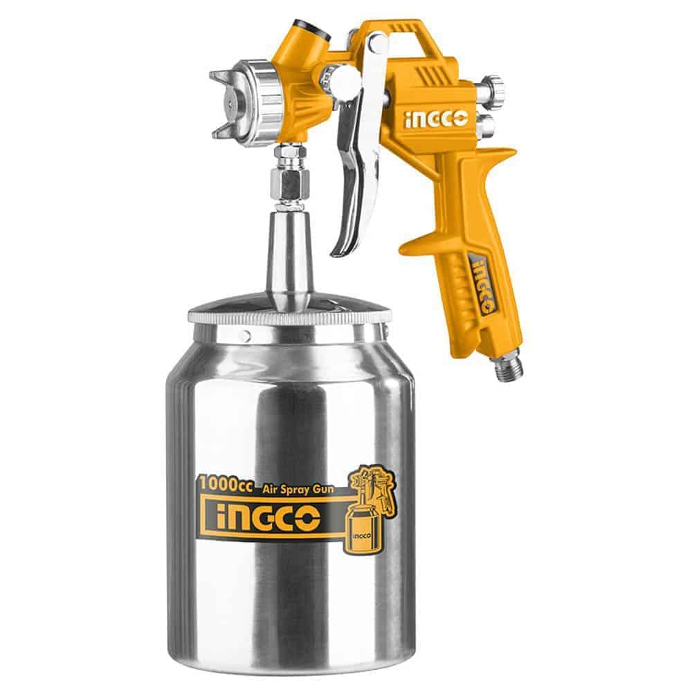 Pistola per verniciare a spruzzo – capacità 1000 ml e ugello 1,5 mm, Ingco