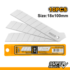 10 lame per cutter - lame taglierino - lame di ricambio per cutter, 18 x 100 mm Ingco