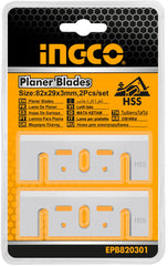 Lame per pialla elettrica, set di 2 lame di ricambio per pialla elettrica manuale per la lavorazione del legno in HSS, 82 x 29 x 3 mm Ingco