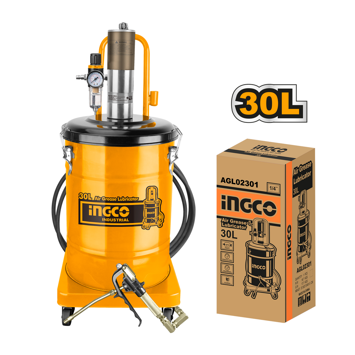 Pompa ingrassatrice pneumatica 30 l Ingco