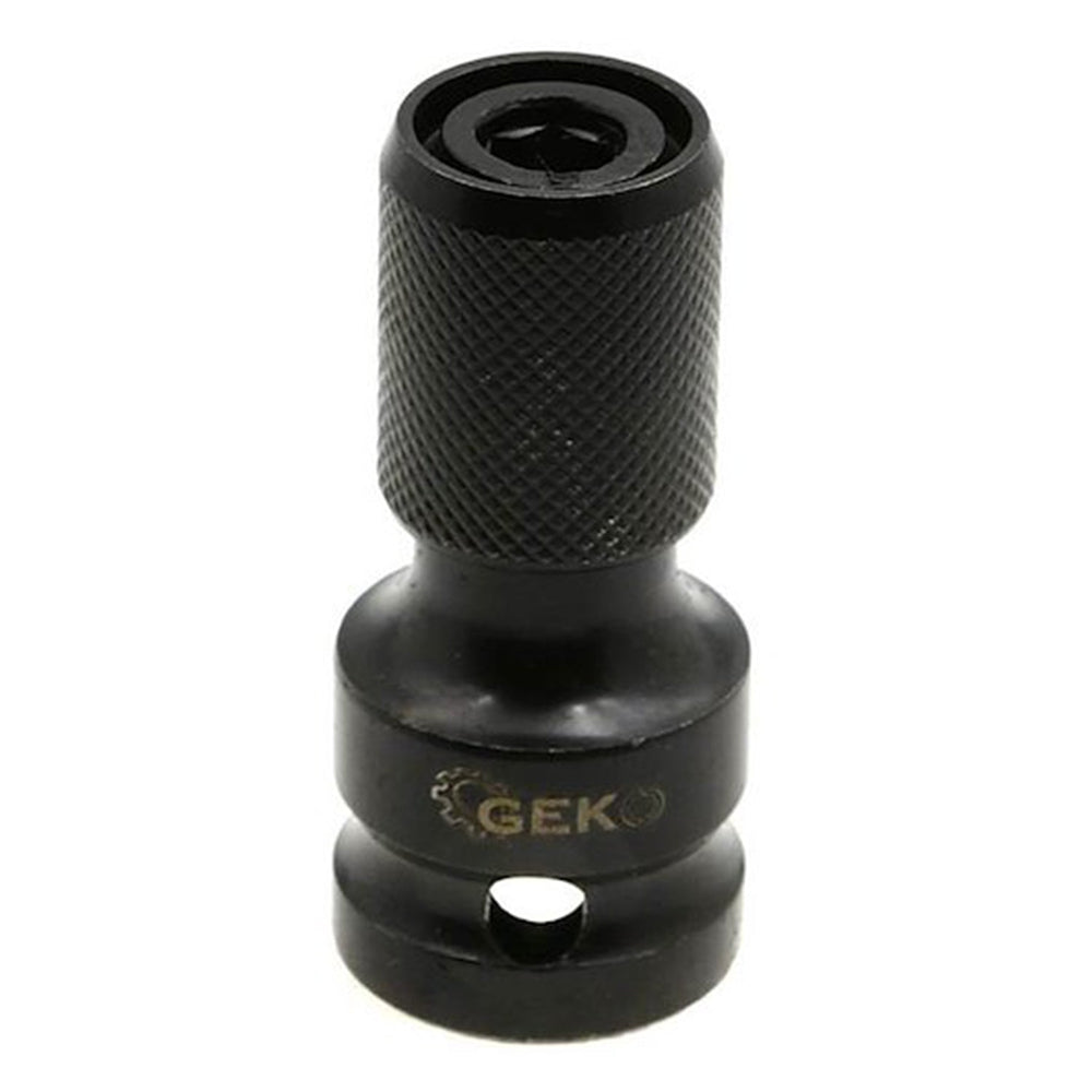 Adattatore a impatto 1/2'' a 1/4''  presa femmina esagonale , in acciaio Cr-V,per trapano, avvitatore ,Geko