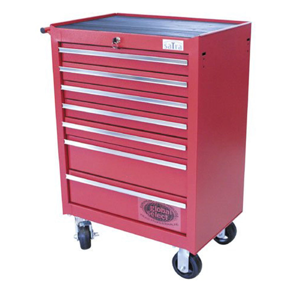Armadio metallico senza attrezzi con 7 cassetti , carrello portautensili, cassetta portattrezzi mobile,con ruote,rosso Satra