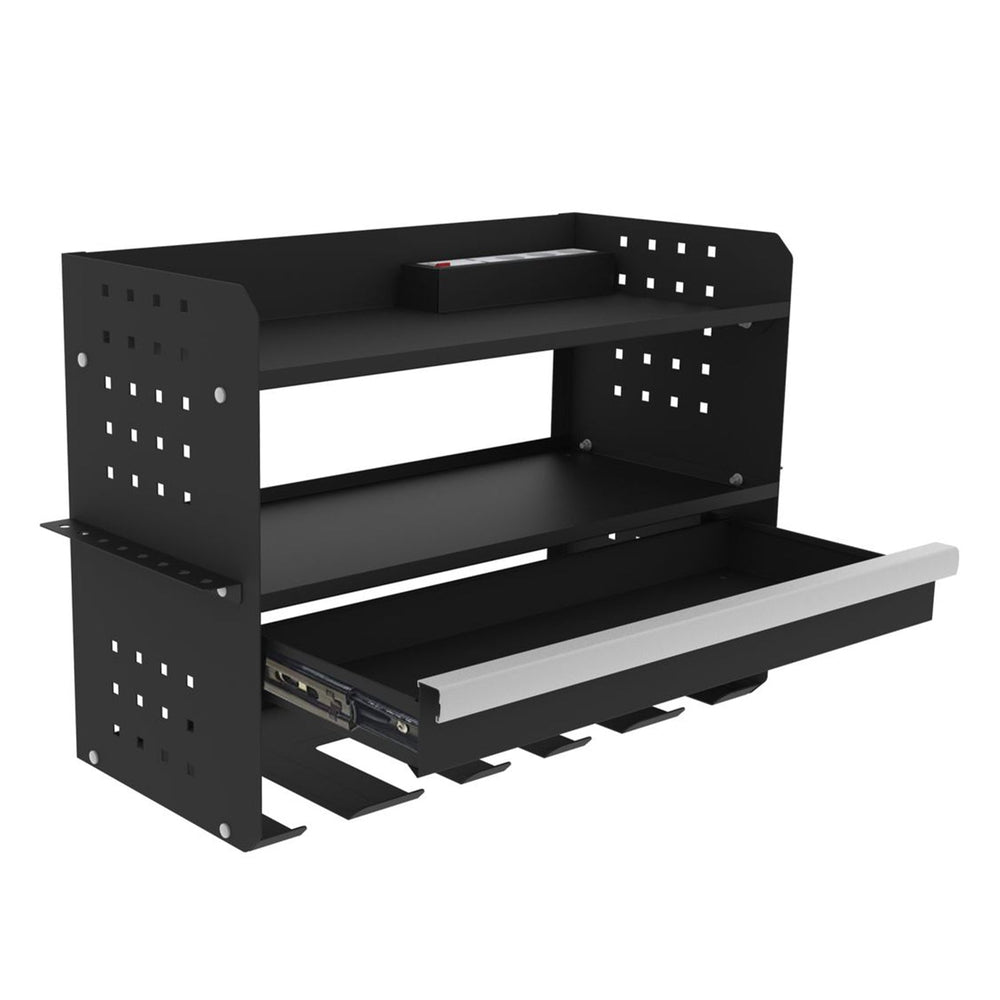 Armadio organizer-pensile da officina per attrezzi elettrici e pneumatici con cassetto,scaffale portaoggetti, cacciaviti, organizzazione portautensili, Hbm