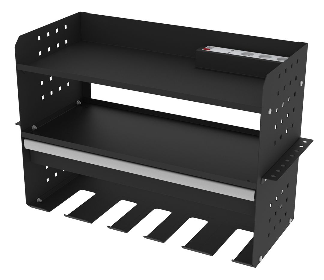 Armadio organizer-pensile da officina per attrezzi elettrici e pneumatici con cassetto,scaffale portaoggetti, cacciaviti, organizzazione portautensili, Hbm