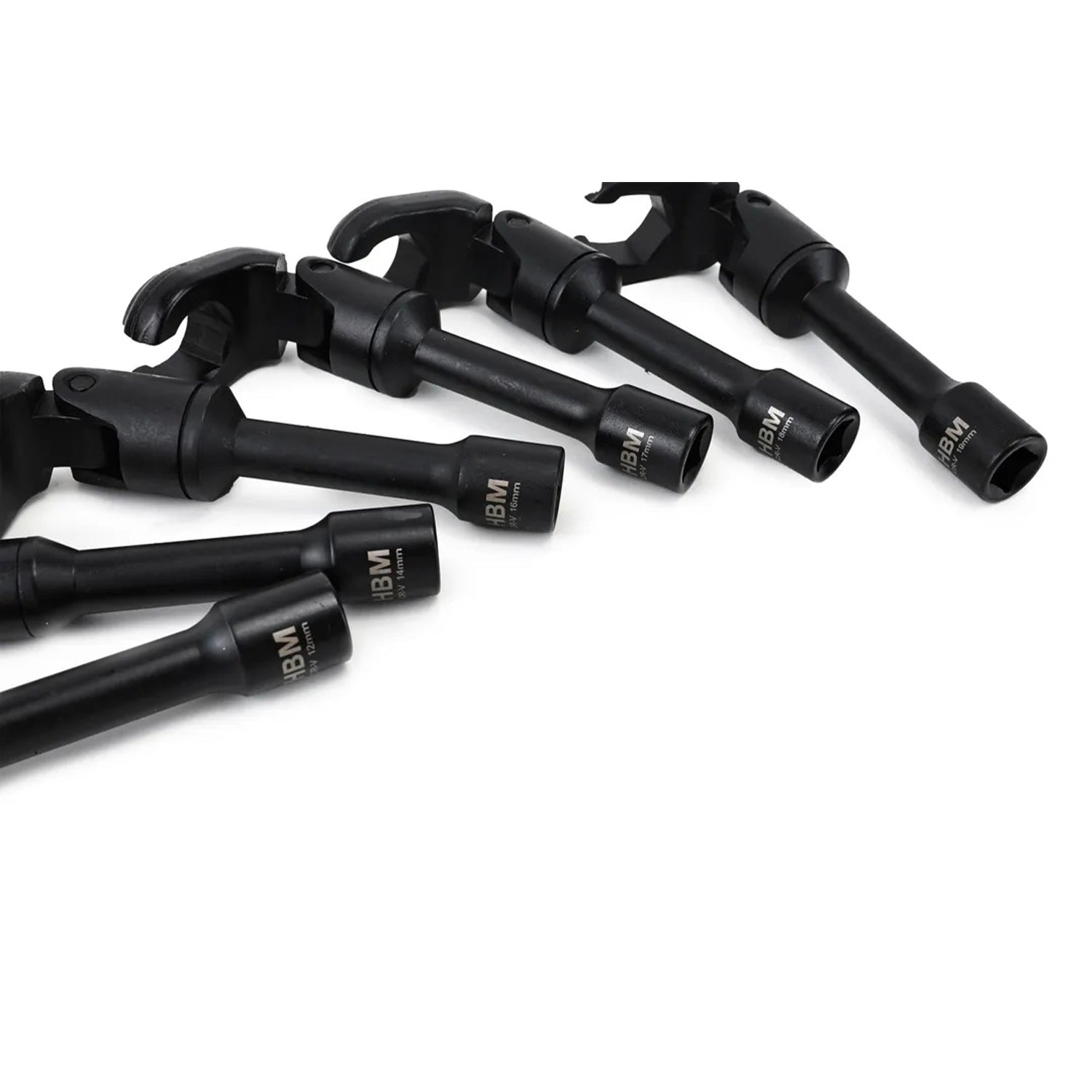Set di 6 chiavi a bussola per iniettore diesel, set chiavi 3/8" poligonali aperte per raccordi carburatori iniettori, 12-19 mm Hbm
