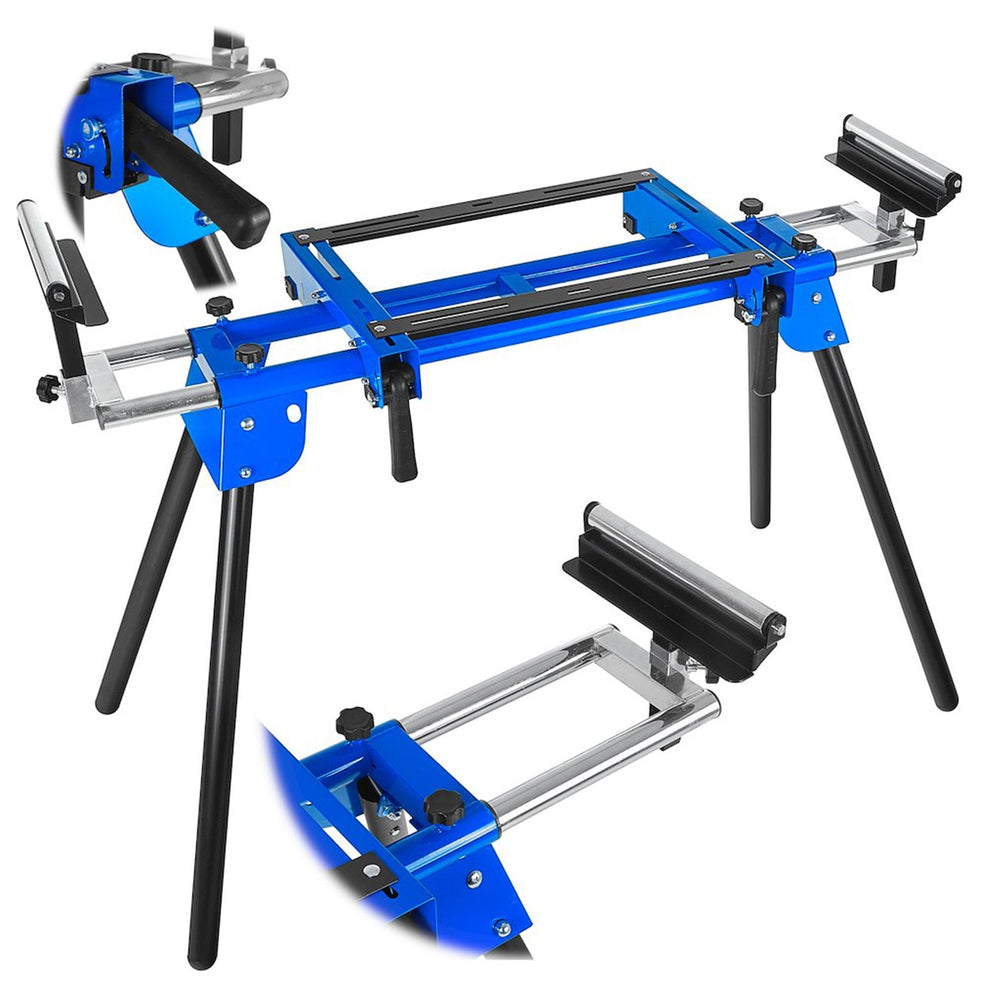 Banco da lavoro per sega circolare 200 kg 1000–1650 × 580 × 810–910 mm, Geko