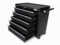Armadio metallico senza attrezzi con 5 cassetti nero, carrello portautensili , cassetta porta attrezzi mobile Gebo Tools