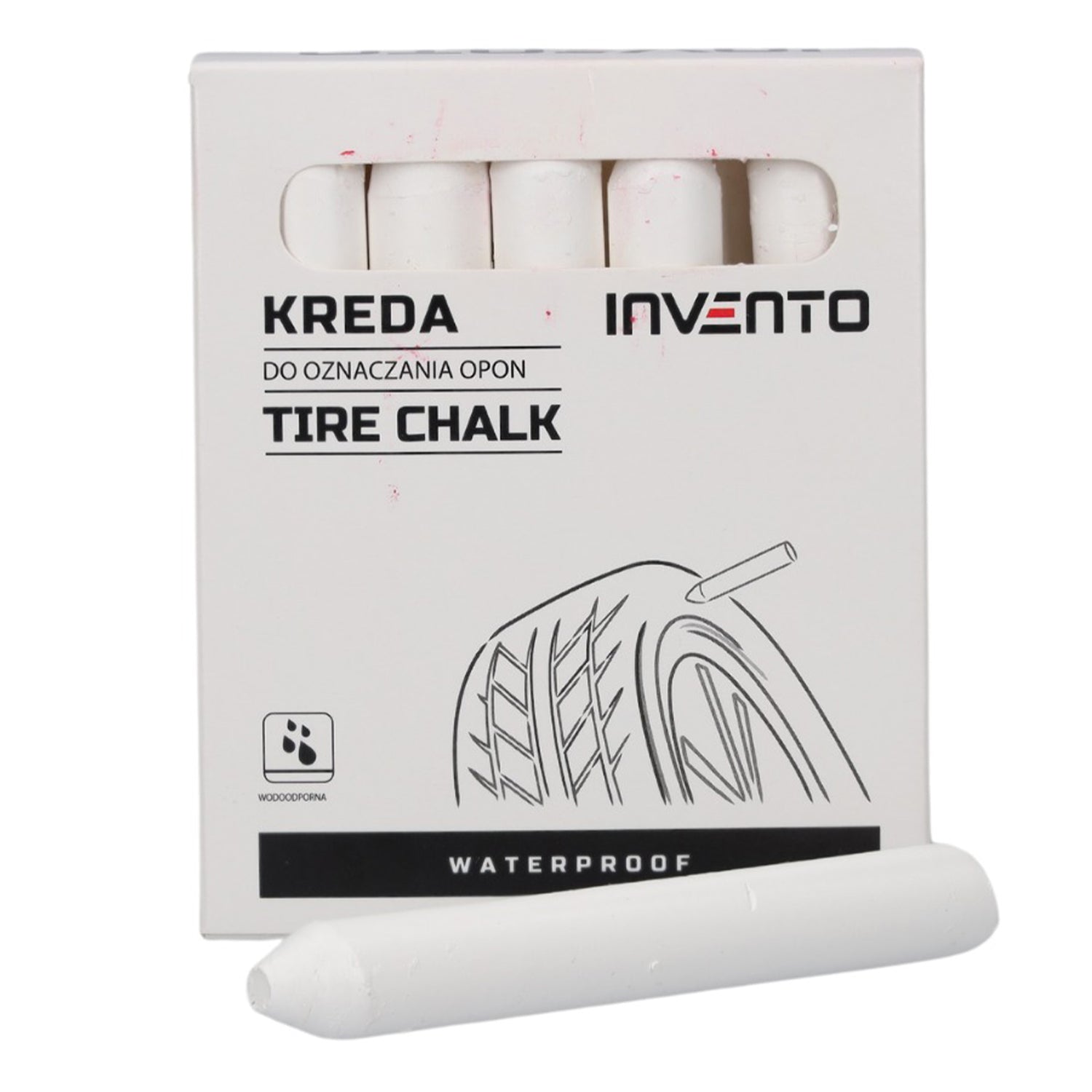 Gessi per pneumatici, bianco, marcatura pneumatici, marcatore, gessetto di marcatura, pennarello a gesso, resistente all’acqua 1 pezzo