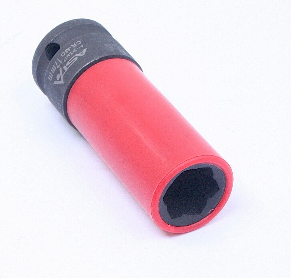 Bussola a impatto lunga rinforzata da 17 mm con rivestimento protettivo, per rimozione dadi antifurto ruota per Mercedes-Benz, 1/2" ,, per cerchi in lega