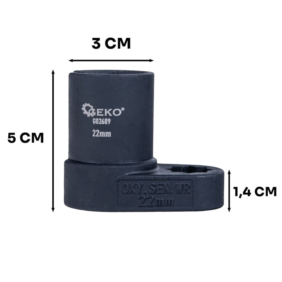 Bussola per smontaggio sonda  lambda 1/2'',22 cm,con asola laterale, chiave speciale sensore di ossigeno O2 Geko