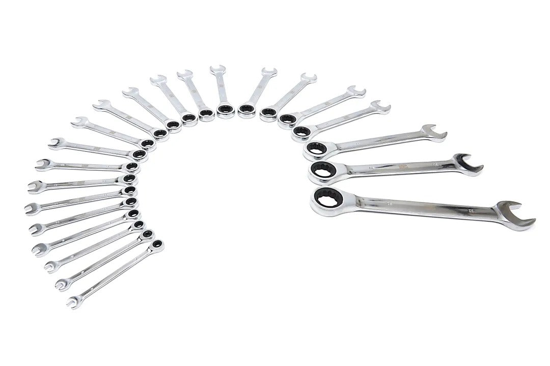Set di chiavi a cricchetto combinate, con anello da 6–32 mm, 22 pezzi, Hbm