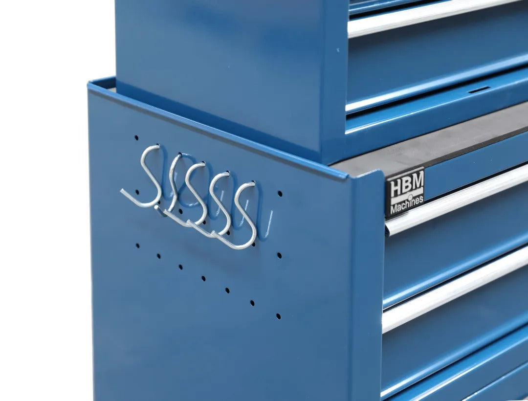 Carrello-armadietto metallico premium portautensili porta attrezzi multifunzione 2 pezzi-doppio con due ante e 7 cassetti con ruote mobile HBM Olanda 61,4 × 33 × 106,4 cm organizzatore per officina garage