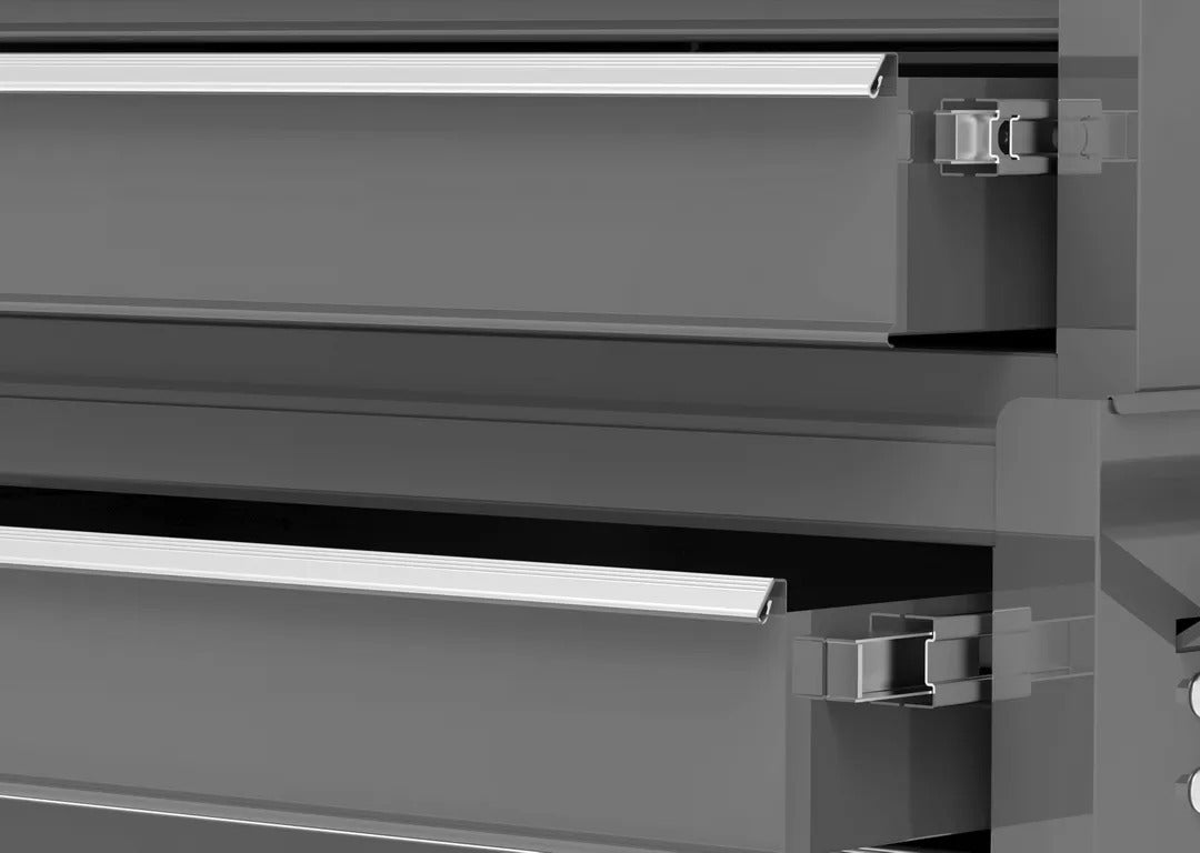 Carrello-armadietto metallico portautensili porta attrezzi multifunzione 2 pezzi-doppio con 8 cassetti e ruote mobile grigio HBM Premium Olanda organizzatore per officina garage