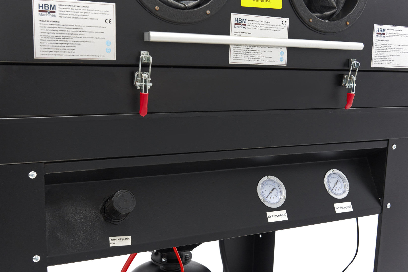 Cabina di sabbiatura/sabbiatrice a pressione professionale con doppio aspiratore, con 2 estrattori SBC 990 litri