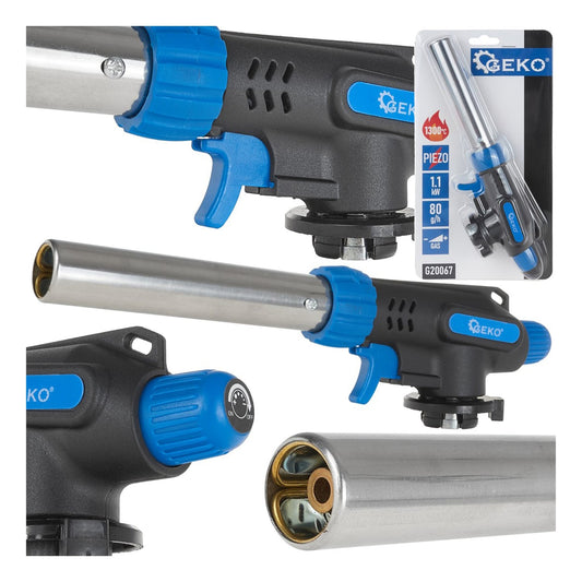 Cannello a gas piezoelettrico-bruciatore-torcia per saldatura con fiamma regolabile per barbecue, cucina, campeggio, saldatura, multifunzione