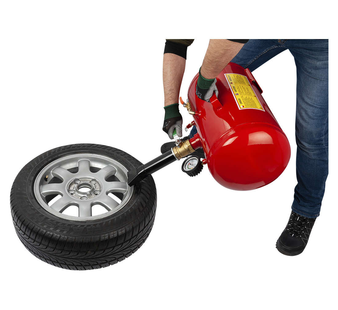 Cannone ad aria per tallonatura pneumatici ,tallonatore per gomme pneumatici, booster portatile da 29 litri