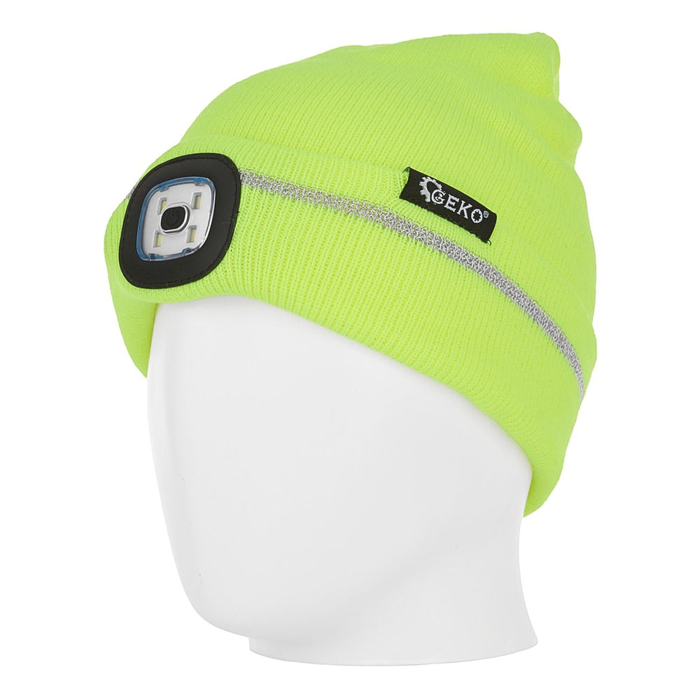 Cappello illuminato berretto, ricaricabile, da corsa, a LED, luce frontale,invernale, regali per uomo e donna, verde