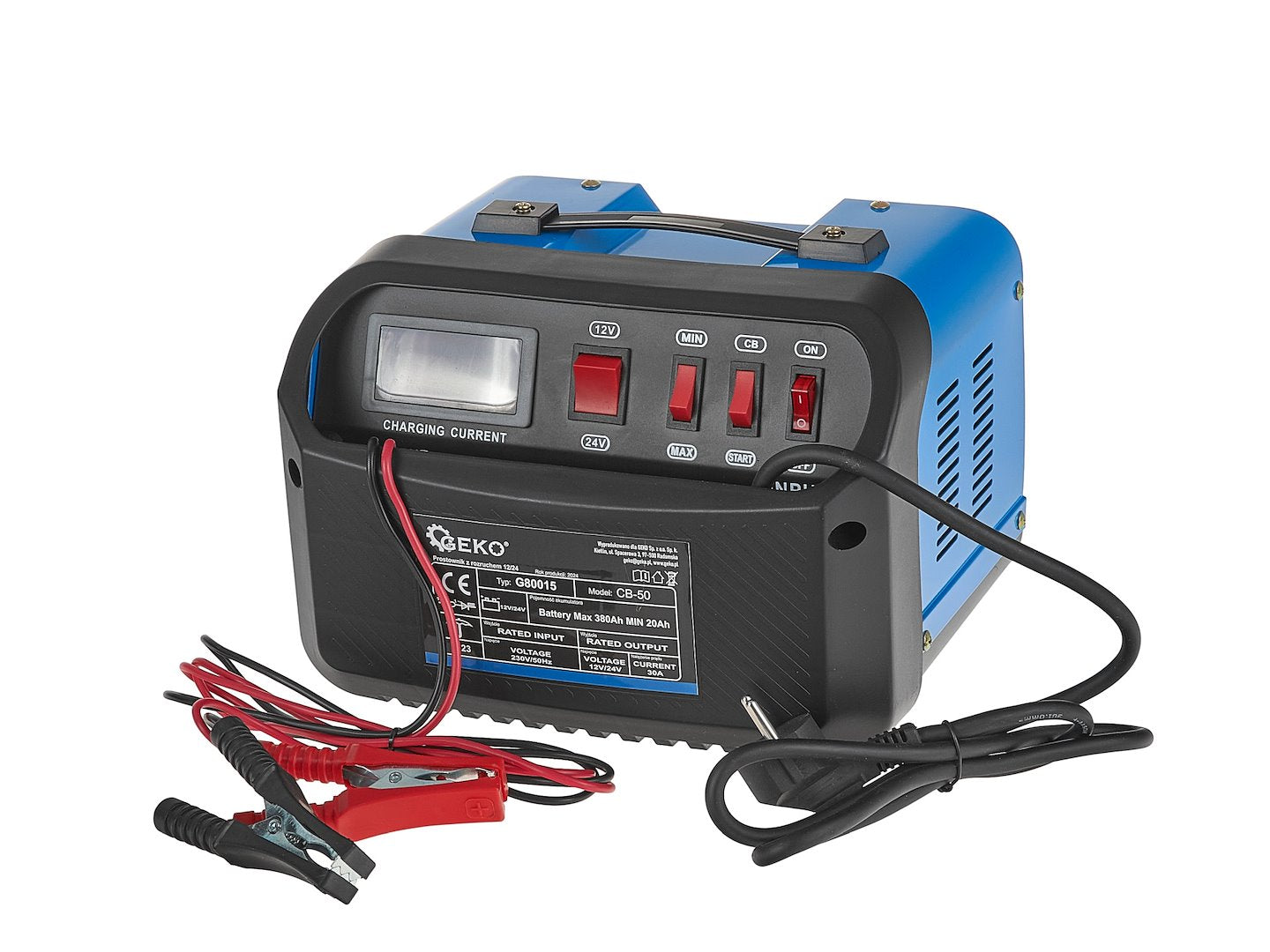 Caricabatterie auto CB50 12V/24V 30A , avviatore per batterie auto 20-380Ah