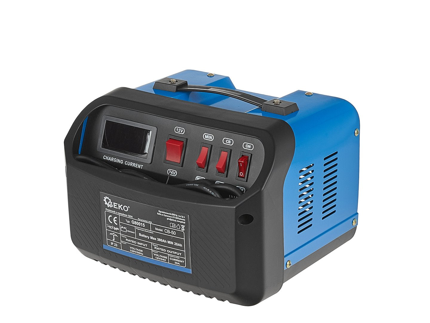 Caricabatterie auto CB50 12V/24V 30A , avviatore per batterie auto 20-380Ah