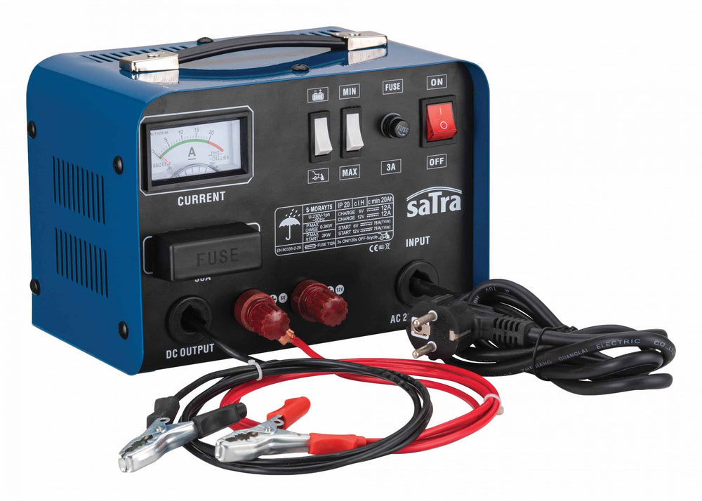 Caricabatterie auto con avviamento 75A, 6/12V, avviatore per batterie 20-150 Ah Satra