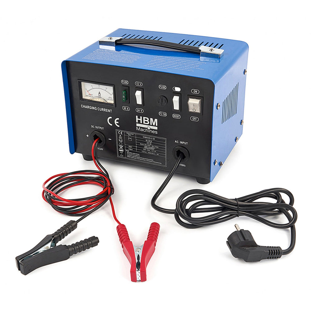 Caricabatterie per auto 12–24 V 92–210 Ah, mantenitore di carica con protezione da sovraccarico e compensazione termica, per tutti i tipi di batterie,al piombo, gel o liquide, Hbm