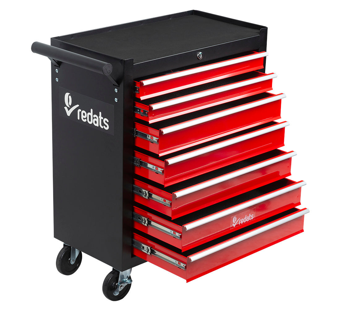 Carrello-armadietto metallico portautensili porta attrezzi multifunzione con 7 cassetti e ruote mobile ,organizzatore per officina garage Redats