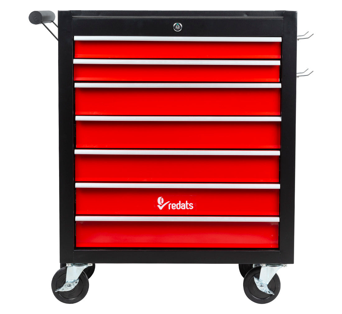 Carrello-armadietto metallico portautensili porta attrezzi multifunzione con 7 cassetti e ruote mobile ,organizzatore per officina garage Redats