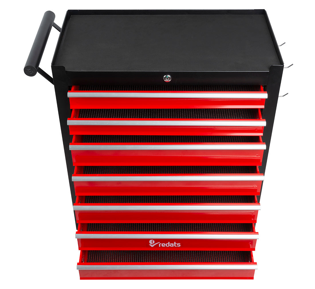 Carrello-armadietto metallico portautensili porta attrezzi multifunzione con 7 cassetti e ruote mobile ,organizzatore per officina garage Redats