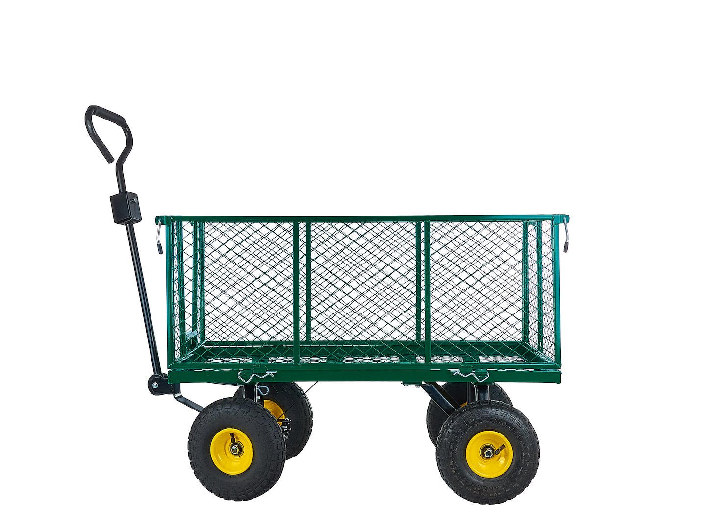 Carrello da giardino con sponde pieghevoli ribaltabili, carrello a mano da trasporto, max 220 litri-kg, 96 x 51 x 40 cm Geko