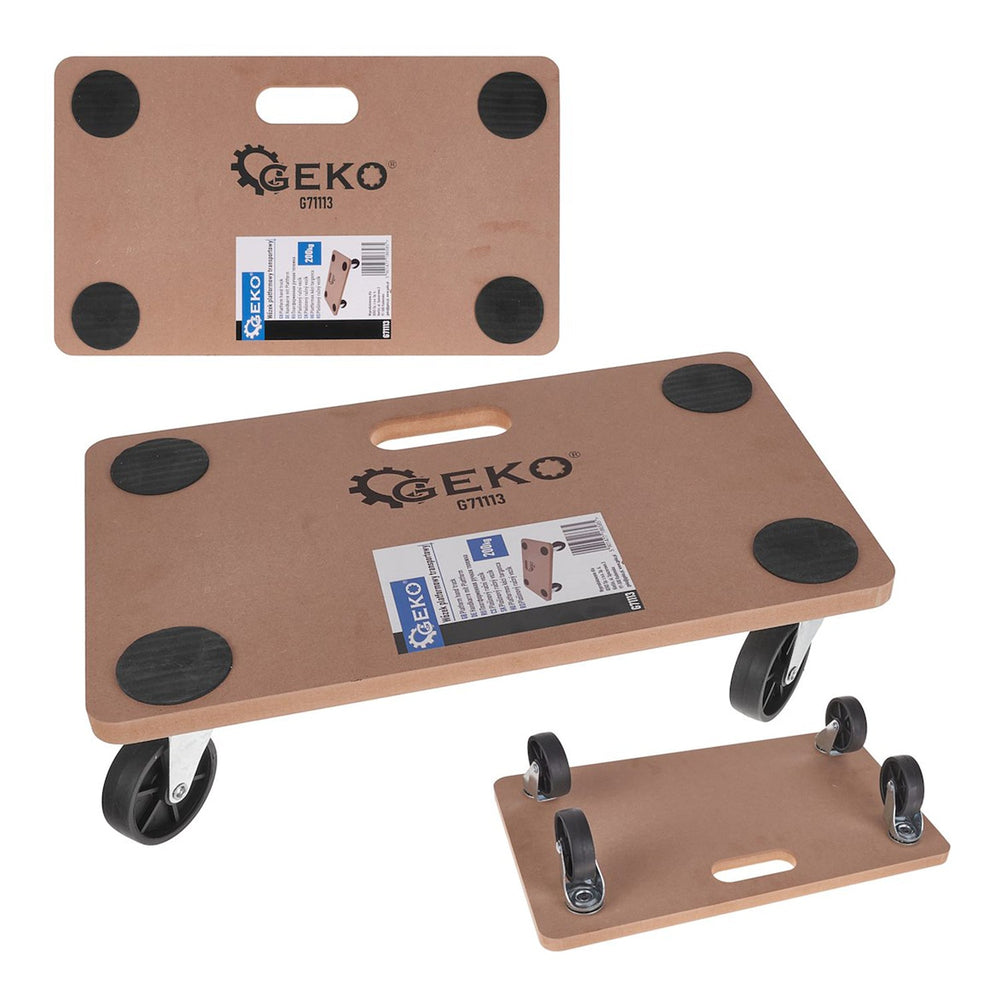 Carrello da trasporto carico con piattaforma e a ruote, 200 kg Geko