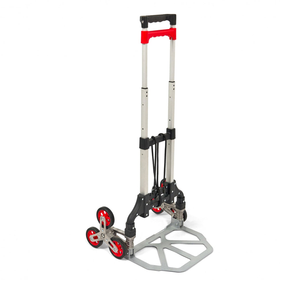 Carrello per scale portapacchi pieghevole 75kg maniglie ergonomiche, carrellino montacarichi con ruote portatutto, a mano, saliscale in acciaio, trasloco porta sacchi, trasporto carichi pesanti, Hbm