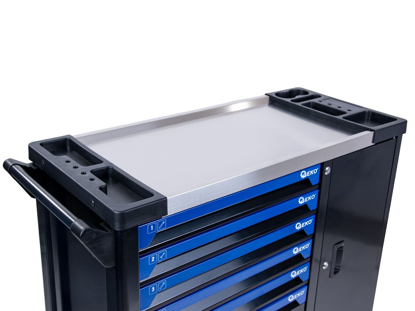 Carrello porta attrezzi / portautensili completo di 407 utensili 7 cassetti, 7 moduli inserti, inclusi, Geko