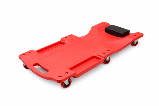 Carrello sdraio per meccanico, sotto auto professionale, da officina, lettino sottomacchina, pedana montaggio, riparazioni con ruote e poggiatesta, 6 ruote e portata fino a 130 kg