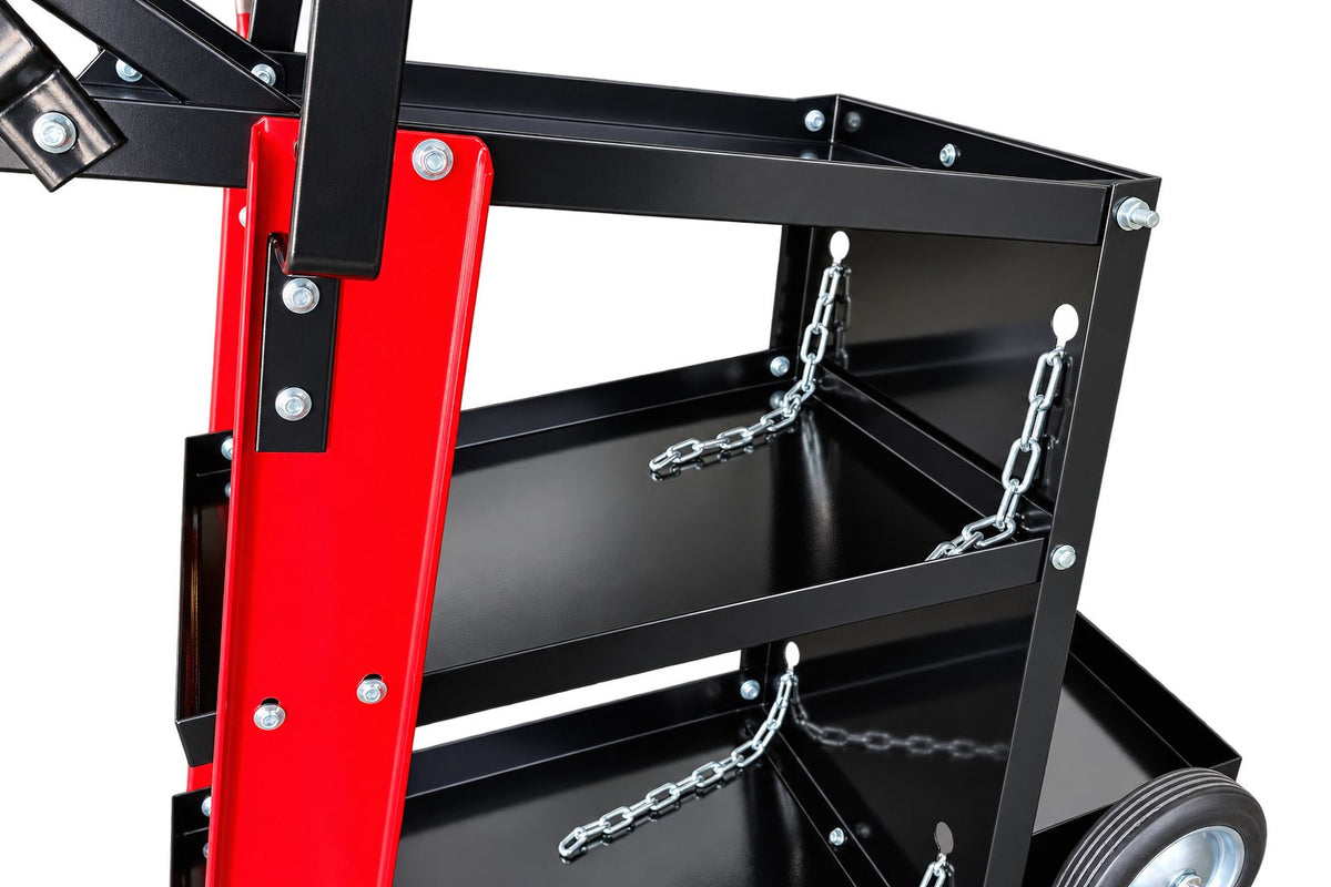 Carrello metallico per saldatura, a 3 ripiani, trasporto saldatrice con ruote, carico 45 kg, stazione mobile per attrezzatura per saldare, da officina,705 x 420 x 775 mm Gebo Tools