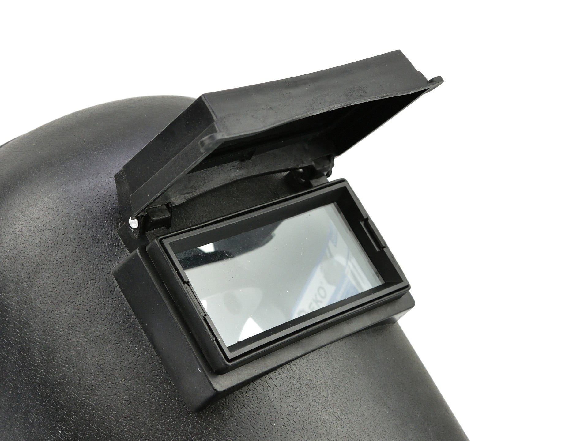 Casco-maschera per saldatura con oscuramento solare automatico  e copertura ribaltabile