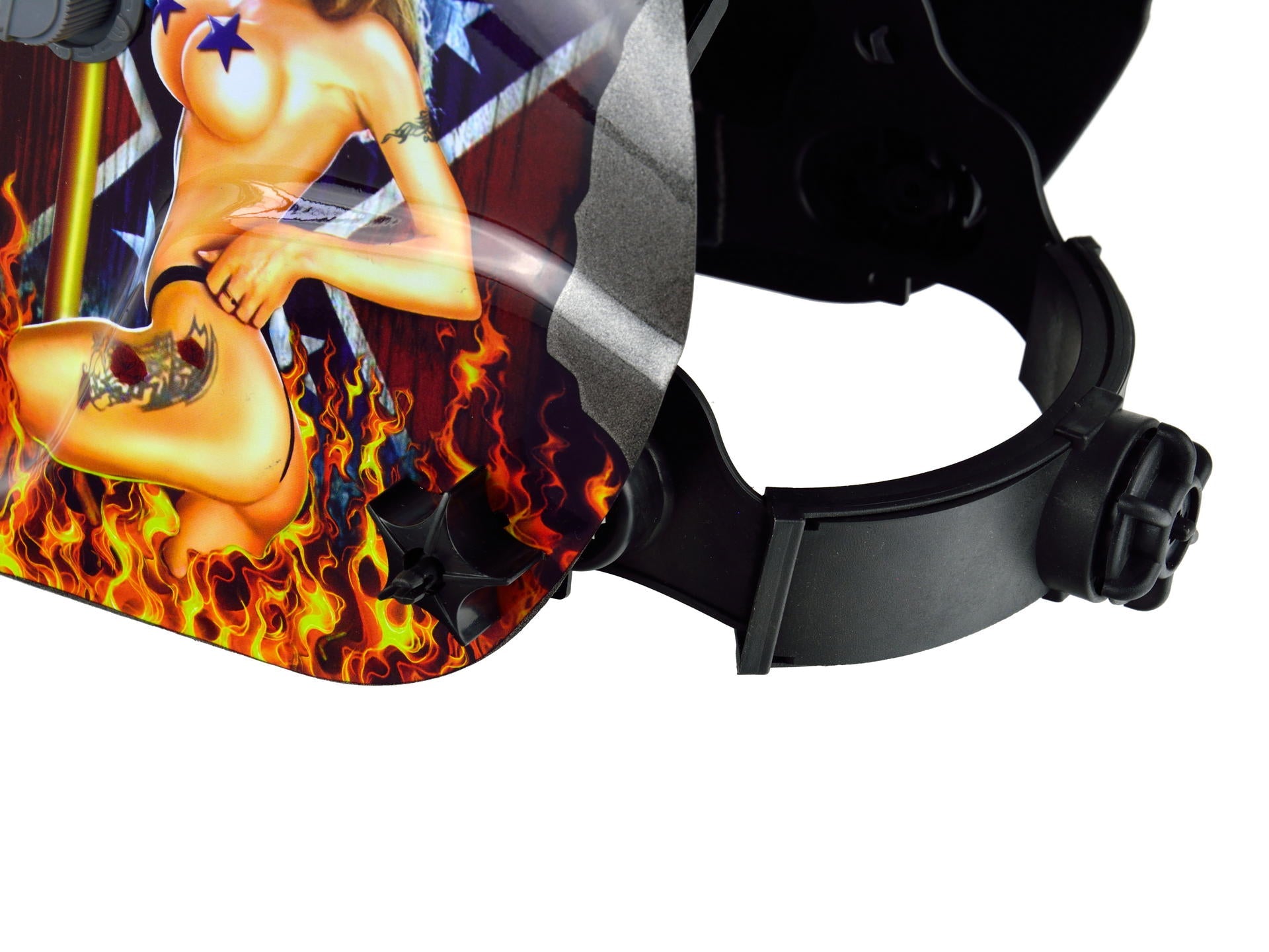 Casco-maschera per saldatura con oscuramento solare automatico Profi Flame
