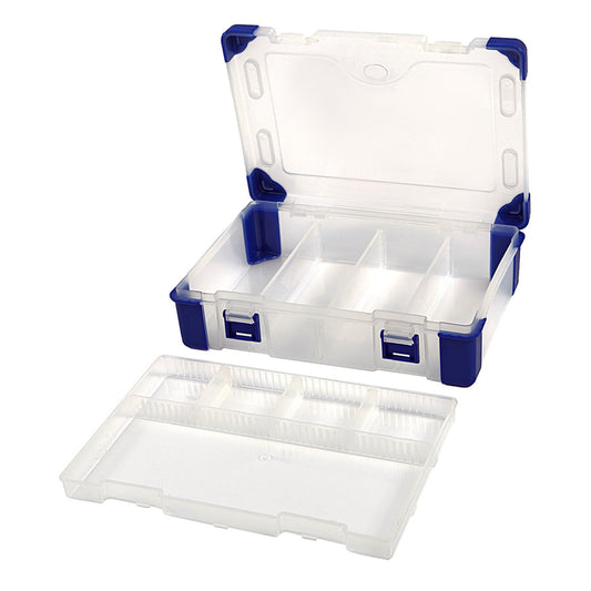 Cassetta organizer modulare in plastica, valigetta portattrezzi vuota, con 3 scomparti regolabili  per conservare viti, dadi, chiodi e piccoli accessori di ferramenta 23.5 x 16.5 x 6 cm