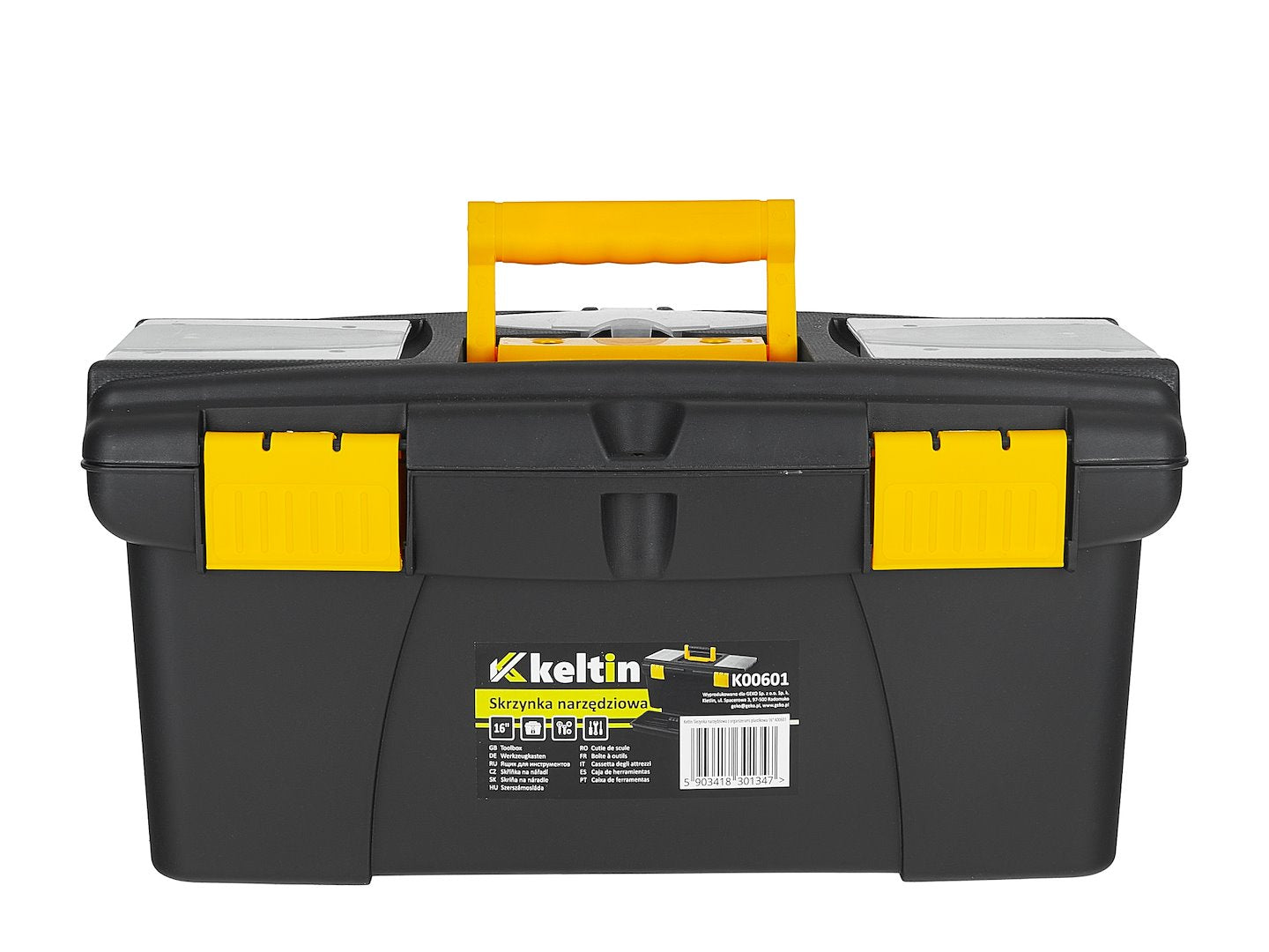 Cassetta porta utensili, nero/giallo, 16", 49 x 27.5 x 24 cm Keltin