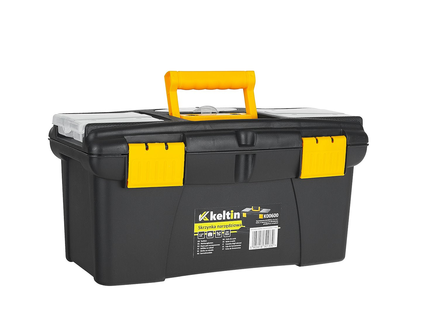Cassetta porta utensili, nero/giallo, 16", Keltin 32 x 17.5 x 16 cm