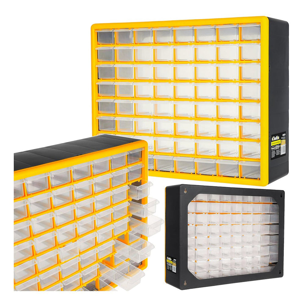 Cassettiera modulare, 64 cassetti, plastica 50X16X39 cm, Keltin